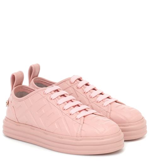 fendi pink leather sneakers